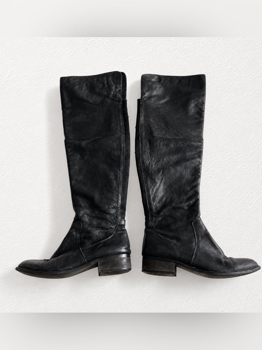 Maddison Black Leather Knee High Boots Size EU 40 US 9 Riding Boots